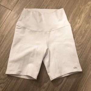 AloYoga High-Waisted White Biker - White (XS)